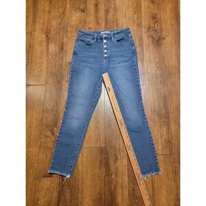 Ymi Dream Jeans Women's Cropped Fitted Stretch High Rise Button Fly Size 11/30